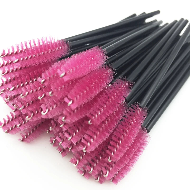 Novo 50/5pcs Cílios escovas Extensão Cílios Descartáveis Make Up Escovas Sobrancelha Mascara Wand Aplicador Ferramentas Flexíveis Maquiagem