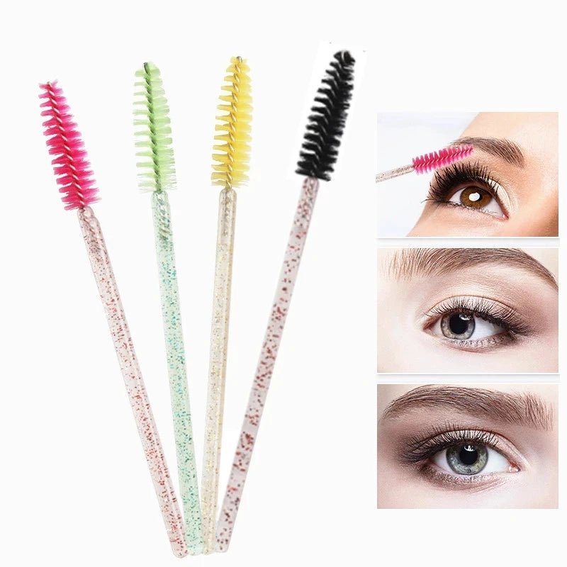 Novo 50/5pcs Cílios escovas Extensão Cílios Descartáveis Make Up Escovas Sobrancelha Mascara Wand Aplicador Ferramentas Flexíveis Maquiagem