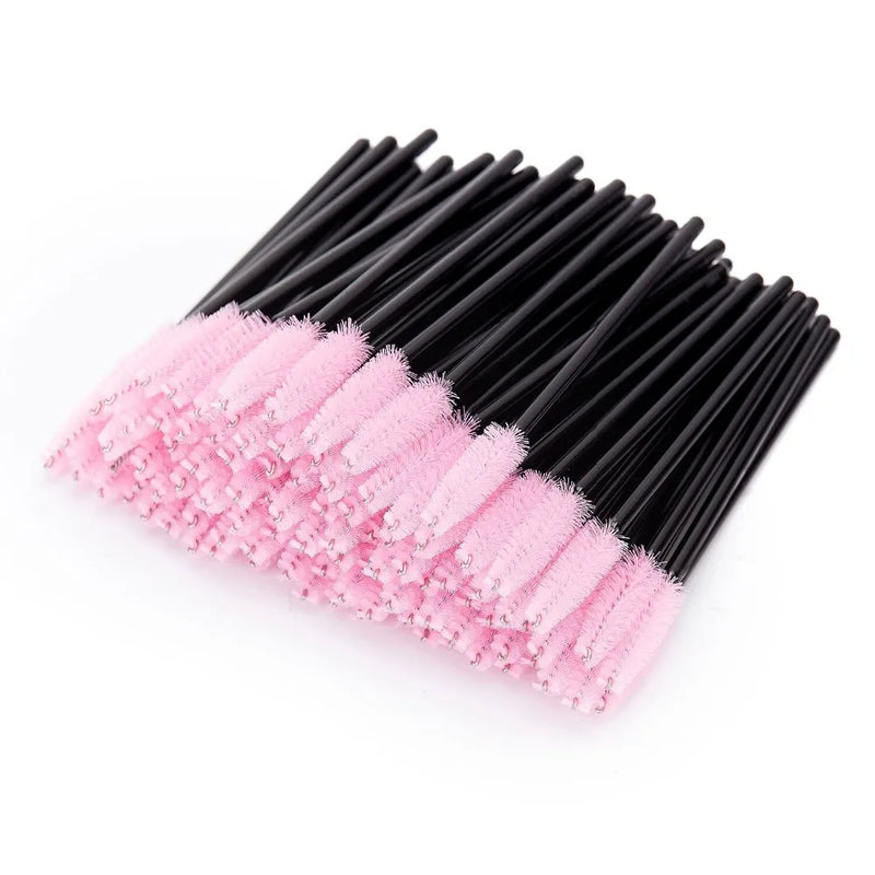 Novo 50/5pcs Cílios escovas Extensão Cílios Descartáveis Make Up Escovas Sobrancelha Mascara Wand Aplicador Ferramentas Flexíveis Maquiagem