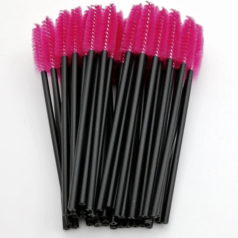 Novo 50/5pcs Cílios escovas Extensão Cílios Descartáveis Make Up Escovas Sobrancelha Mascara Wand Aplicador Ferramentas Flexíveis Maquiagem