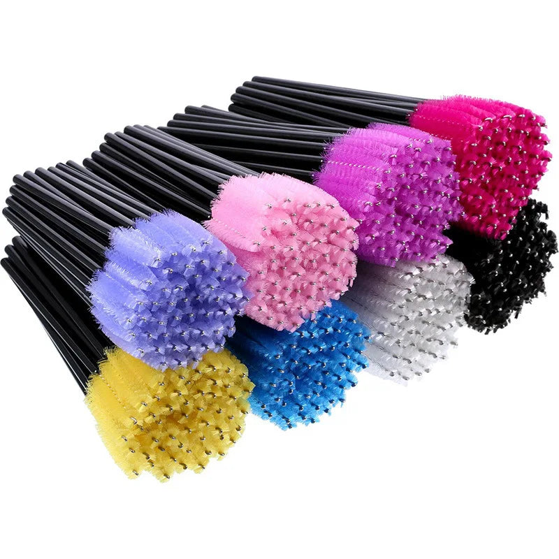 Novo 50/5pcs Cílios escovas Extensão Cílios Descartáveis Make Up Escovas Sobrancelha Mascara Wand Aplicador Ferramentas Flexíveis Maquiagem