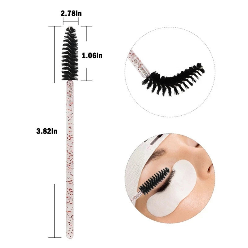 Novo 50/5pcs Cílios escovas Extensão Cílios Descartáveis Make Up Escovas Sobrancelha Mascara Wand Aplicador Ferramentas Flexíveis Maquiagem