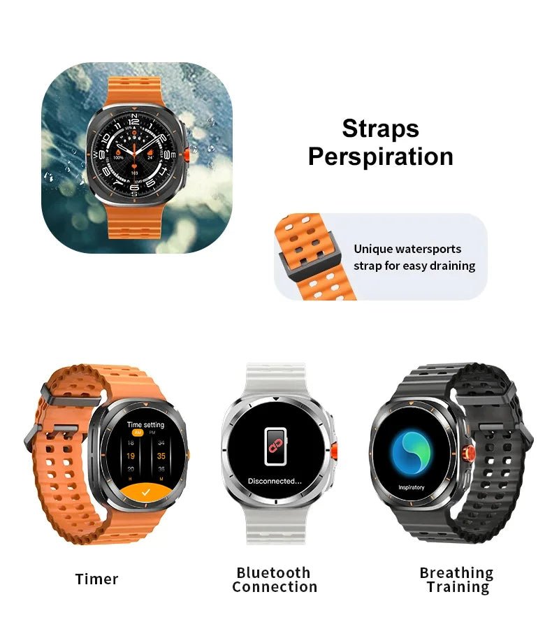 LAXASFIT 2024 New Men's Bluetooth Voice Call AI Voice Outdoor Sports Heart Rate Monitor Women Smartwatch Gift