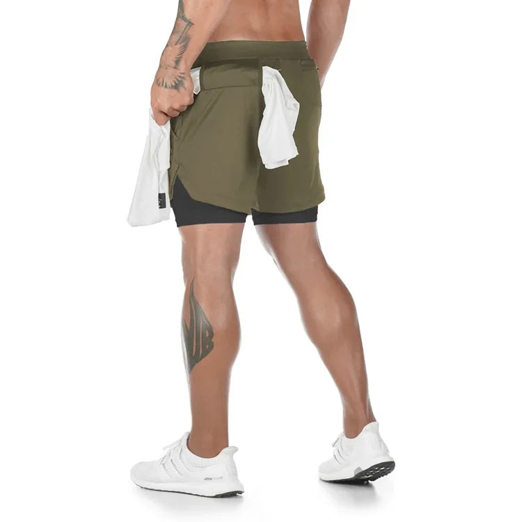 Shorts de corrida camuflados masculinos, shorts esportivos de academia 2 em 1, secagem rápida, treino, academia, fitness, corrida, calças curtas, verão, shorts masculinos