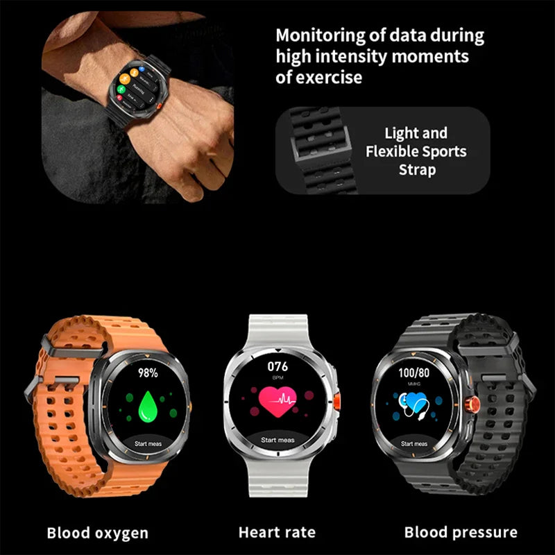 LAXASFIT 2024 New Men's Bluetooth Voice Call AI Voice Outdoor Sports Heart Rate Monitor Women Smartwatch Gift