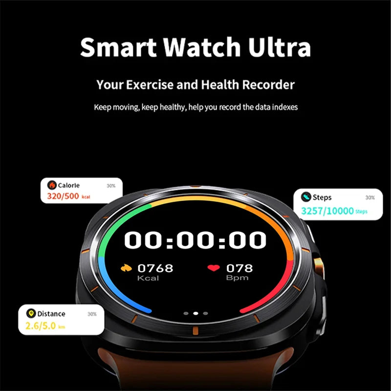 LAXASFIT 2024 New Men's Bluetooth Voice Call AI Voice Outdoor Sports Heart Rate Monitor Women Smartwatch Gift