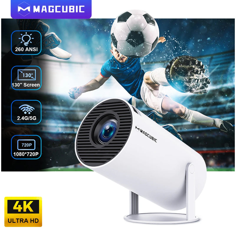 Projetor magcúbico hy300 pro 4k android 11 duplo wifi6 260ansi allwinner h713 bt5.0 1080p 1280*720p home cinema projetor ao ar livre