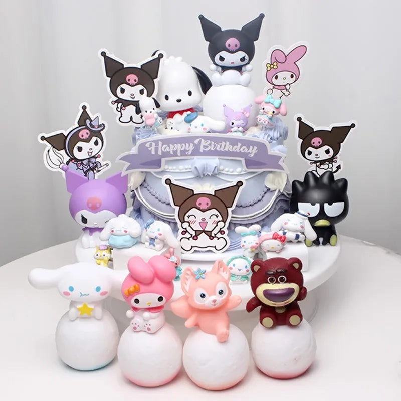 Sanrio kuromi cinnamoroll olá kitty dos desenhos animados brilhante luz da noite lâmpada do quarto kawaii bonito decorações de mesa acessórios aniversário