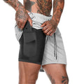 Shorts esportivos masculinos, shorts esportivos de corrida de dois andares, 2 em 1, calças de praia, verão, academia, treinamento de fitness, calças curtas de corrida masculinas