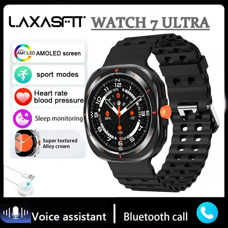 LAXASFIT 2024 Novo Bluetooth Chamada de Voz AI Voz Esportes ao Ar Livre Monitor de Freqüência Cardíaca Mulheres Smartwatch Presente