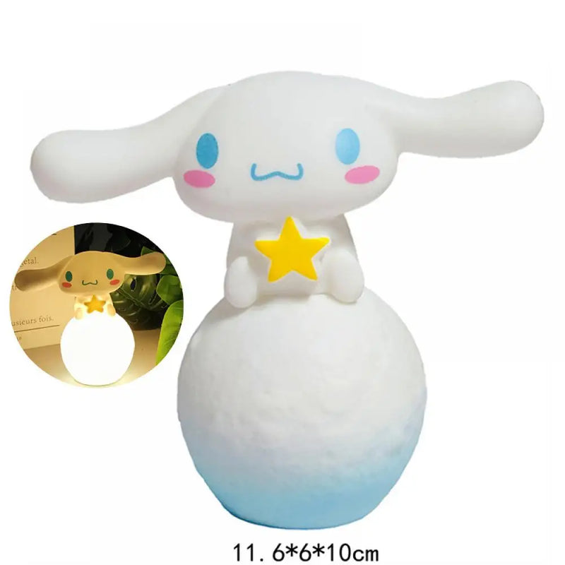 Sanrio kuromi cinnamoroll olá kitty dos desenhos animados brilhante luz da noite lâmpada do quarto kawaii bonito decorações de mesa acessórios aniversário