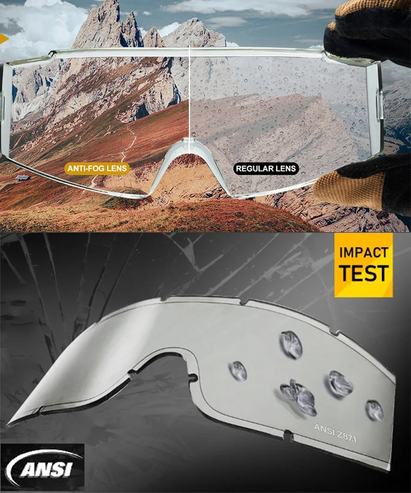 Óculos de sol para esportes ao ar livre, motocicleta, proteção UV400, óculos de proteção para os olhos, lentes intercambiáveis, anti-vento