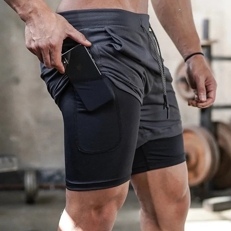 Shorts de corrida camuflados masculinos, shorts esportivos de academia 2 em 1, secagem rápida, treino, academia, fitness, corrida, calças curtas, verão, shorts masculinos