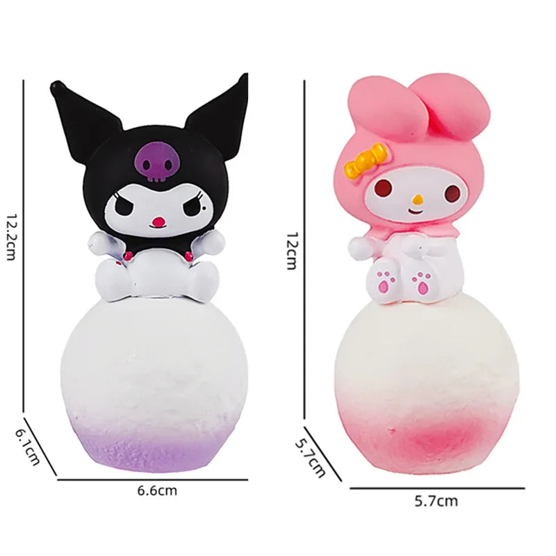 Sanrio kuromi cinnamoroll olá kitty dos desenhos animados brilhante luz da noite lâmpada do quarto kawaii bonito decorações de mesa acessórios aniversário