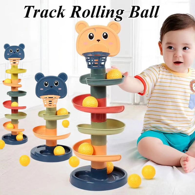 Educação Infantil Montessori Brinquedos para o Bebê, Track Rolling Ball, Push Pop Deslizante Bola, Crianças Jogos Sensoriais, 0, 12, 24, 36 Meses