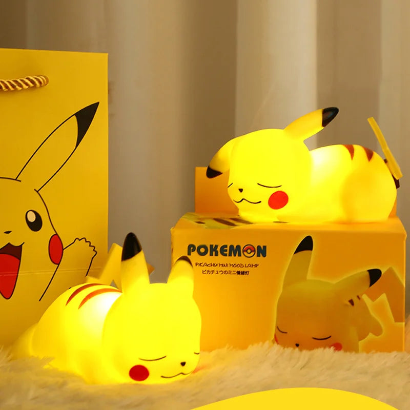 Pokemon Pikachu LED Night Light para crianças, anime bonito, luz suave, quarto, luz de cabeceira, decoração do quarto, Natal, brinquedo presente