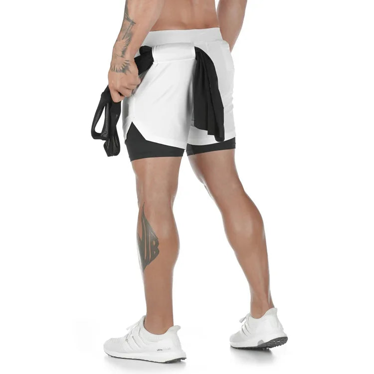 Shorts de corrida camuflados masculinos, shorts esportivos de academia 2 em 1, secagem rápida, treino, academia, fitness, corrida, calças curtas, verão, shorts masculinos