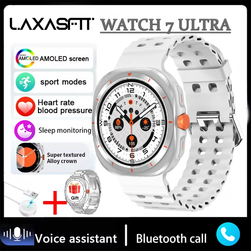 LAXASFIT 2024 Novo Bluetooth Chamada de Voz AI Voz Esportes ao Ar Livre Monitor de Freqüência Cardíaca Mulheres Smartwatch Presente