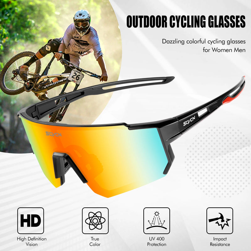 SCVCN-Bicicleta Ciclismo Óculos de Sol para Homens e Mulheres, MTB Bike Óculos, Esportes ao ar livre, Alpinismo, Pesca, UV400 Óculos, Novo