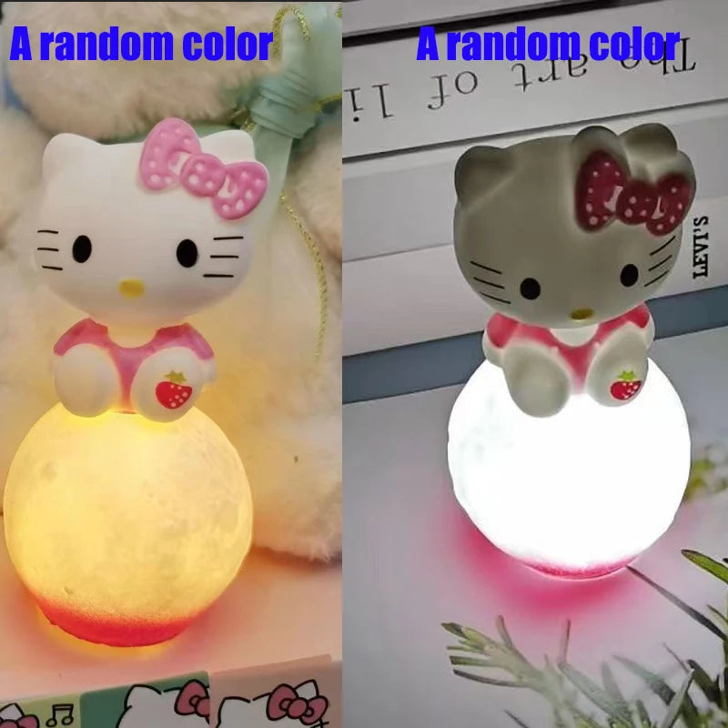 Sanrio kuromi cinnamoroll olá kitty dos desenhos animados brilhante luz da noite lâmpada do quarto kawaii bonito decorações de mesa acessórios aniversário