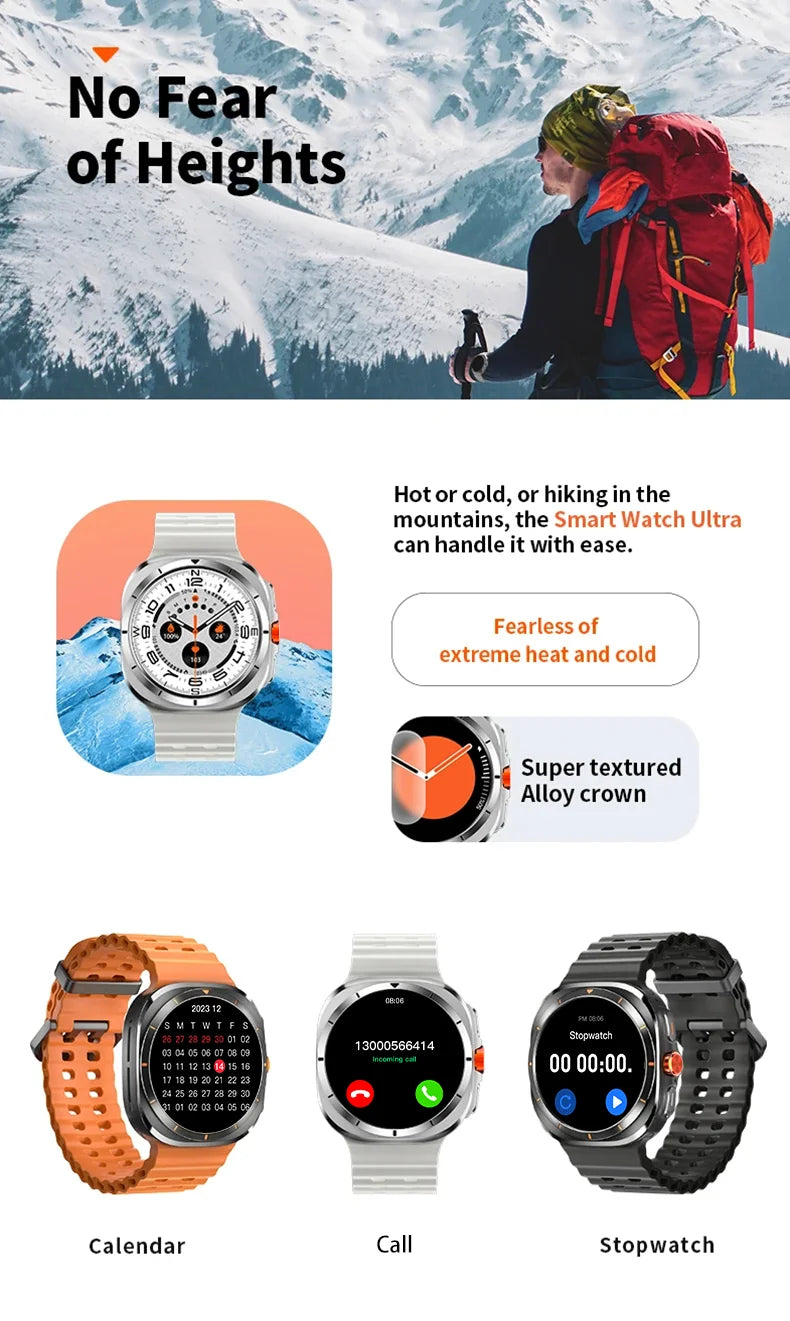 LAXASFIT 2024 New Men's Bluetooth Voice Call AI Voice Outdoor Sports Heart Rate Monitor Women Smartwatch Gift