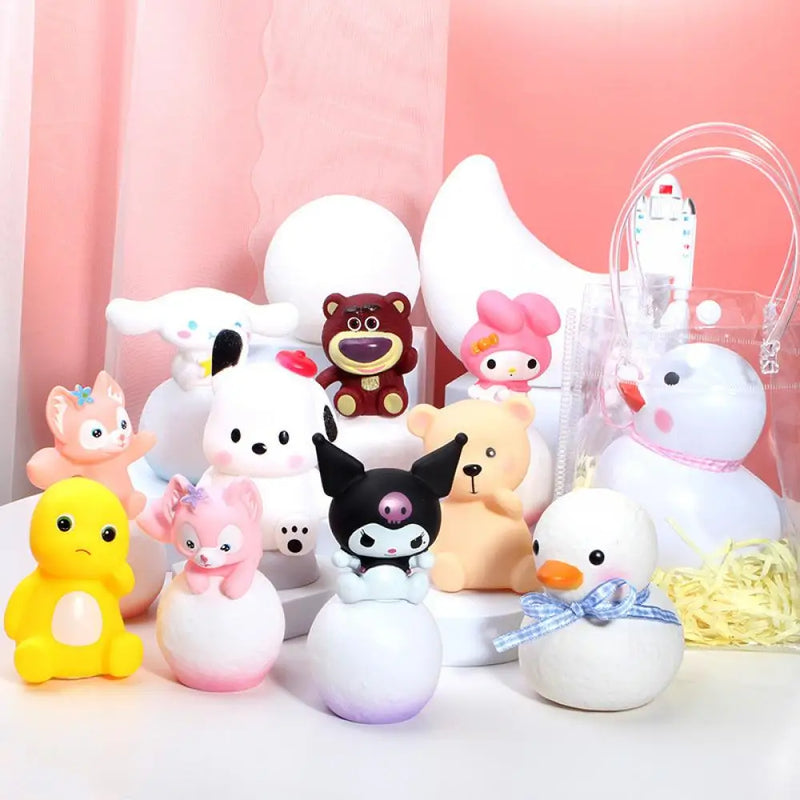 Sanrio kuromi cinnamoroll olá kitty dos desenhos animados brilhante luz da noite lâmpada do quarto kawaii bonito decorações de mesa acessórios aniversário